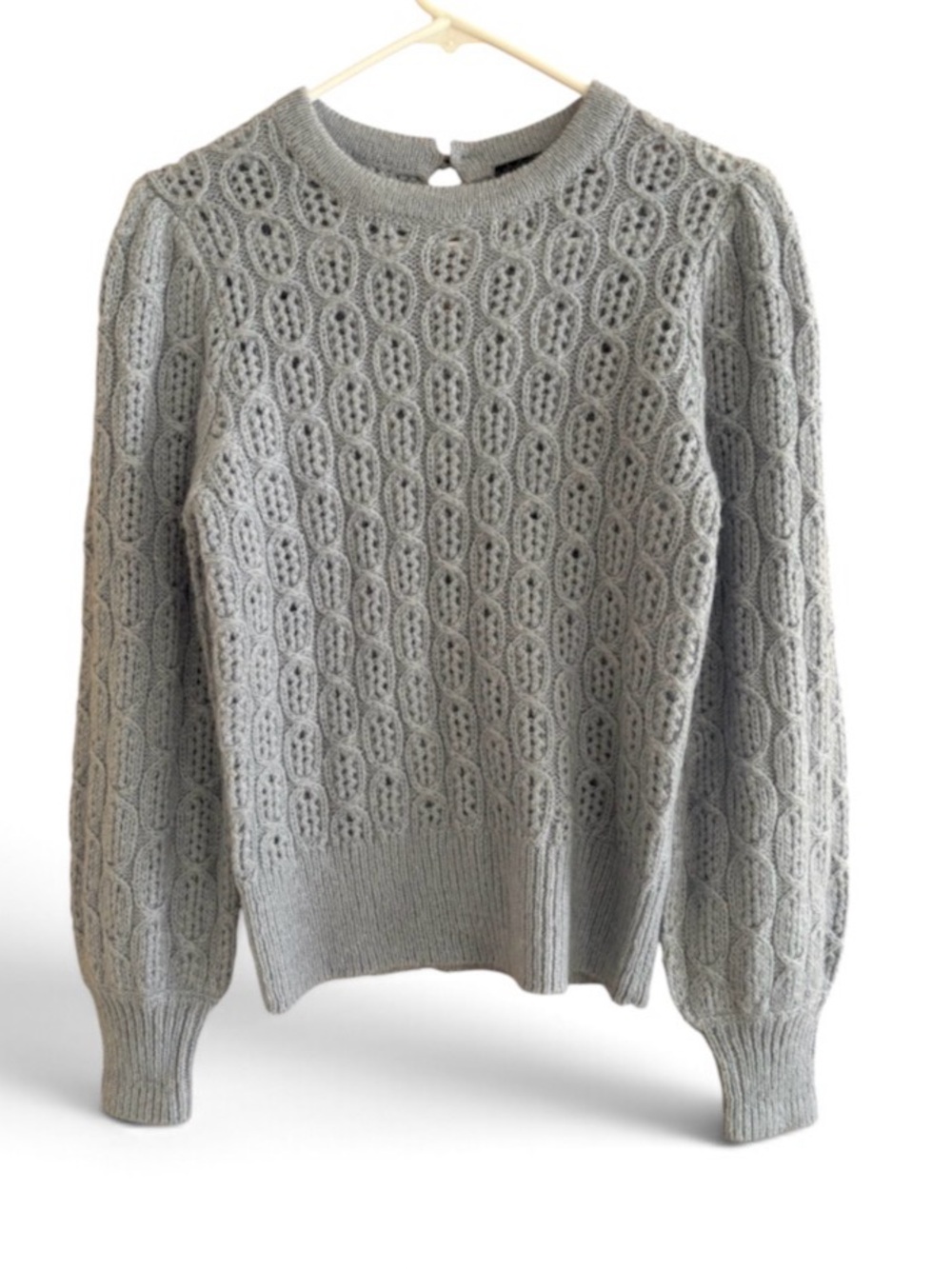 J.Crew Dusty Blue Gray Cable-Knit alpaca wool blend New